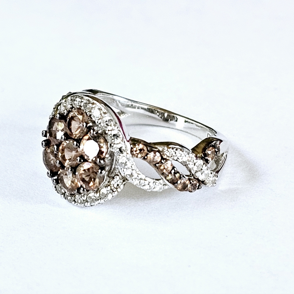 Genuine Brown Andalusite & Zircon π Platinum over Sterling Silver. Sz 5! NEW - Picture 5 of 12